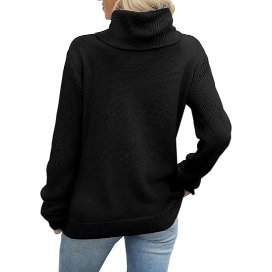 Women's Chunky Knit Turtleneck Sweater - Image 4